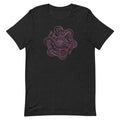 Abasor pink unisex t-shirt in black heather, front