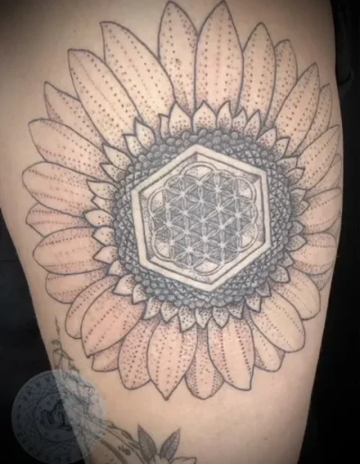 Sunflower Tattoo by Forrest Lang